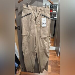 Zara Beige Cargo Pants + Top